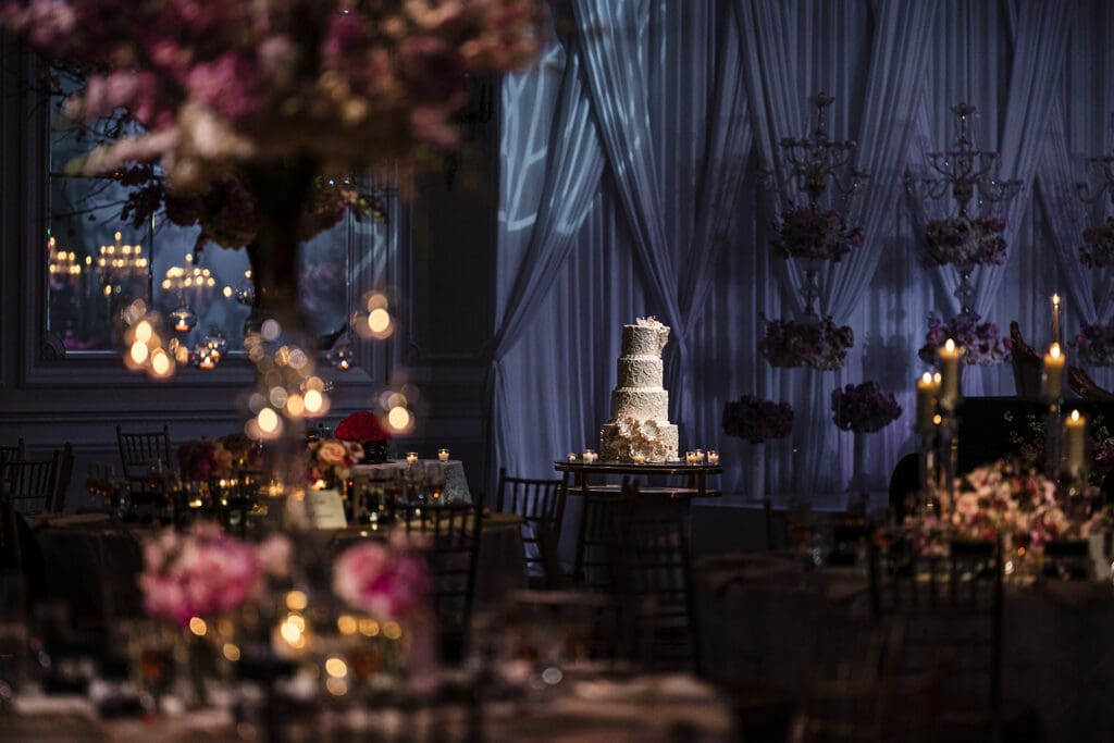 Wedding cake and decor at Long Island most expensive wedding venues